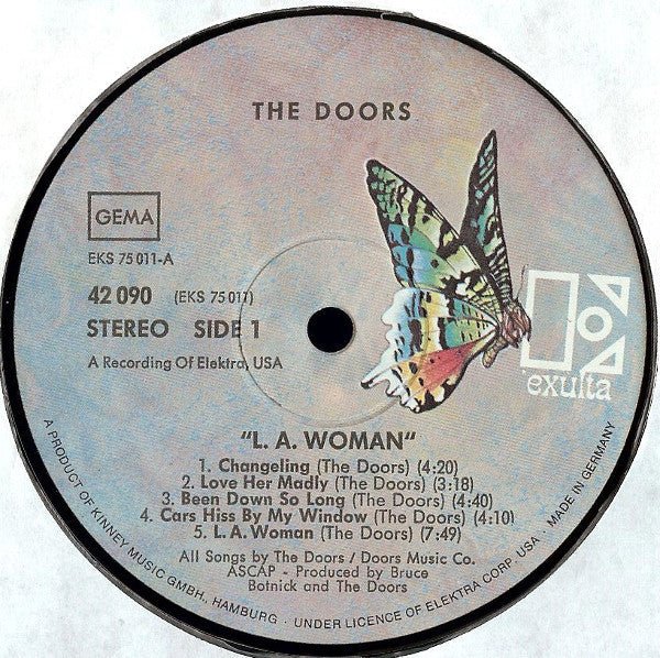 The Doors – L.A. Woman - VG+ LP Record 1971 Exulta/Elektra German Import Vinyl - Psychedelic Rock / Blues Rock / Classic Rock - Shuga Records