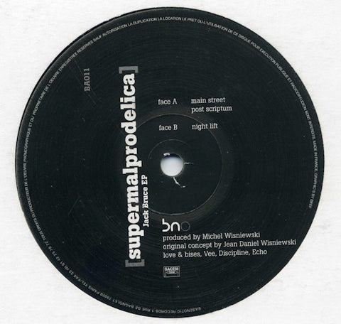 Supermalprodelica – Jack Bruce EP - New 12" Single Record 1999 Basenotic France Vinyl - Downtempo / Electro House
