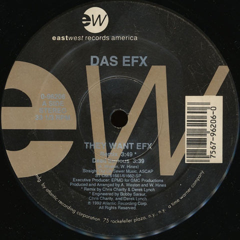 Das EFX – They Want EFX - VG+ 12" Single Record 1992 EastWest USA Vinyl - Hip Hop