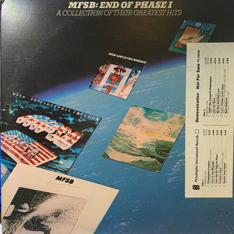MFSB – End Of Phase I - A Collection Of Their Greatest Hits - Mint- LP Record 1977 Philadelphia International USA Promo Vinyl - Funk / Disco / Soul