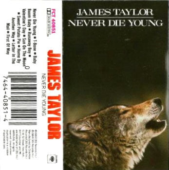 James Taylor – Never Die Young- Used Cassette 1988 Columbia Tape- Rock/Soft Rock