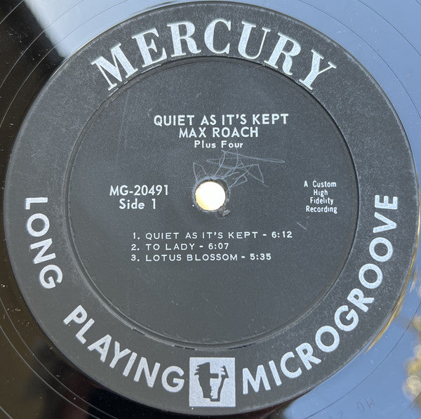 Max Roach Plus Four – Quiet As It's Kept - VG+ LP Record 1959 Mercury USA Mono Vinyl - Jazz - Shuga Records