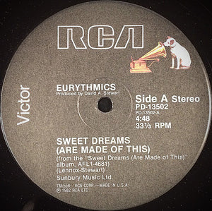 Eurythmics ‎– Sweet Dreams (Are Made Of This) - Mint- 12" Single Record 1982 USA Vinyl - Synth-Pop