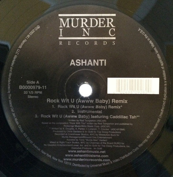 Ashanti – Rock Wit U (Awww Baby) Remix / Feel So Good - Mint- 12" Single USA 2003 (Promo) - Hip Hop