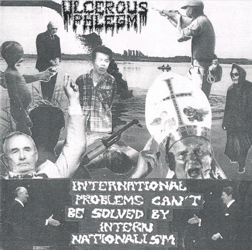 Ulcerous Phlegm – International Problems Can't Be Solved By Intern Nationalism - VG+ 7" EP Record 1990 Shithouse Germany Vinyl, Original Cover & Inserts  - Grindcore / Death Metal - Shuga Records
