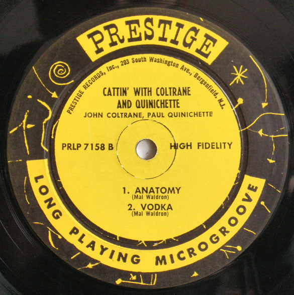 John Coltrane And Paul Quinichette ‎– Cattin' With Coltrane And Quinichette - VG- Lp Record 1959 Deep Groove Mono USA (Yellow/Black "Fireworks" labels w/ NJ addr.) Original Vinyl - Jazz - Shuga Records