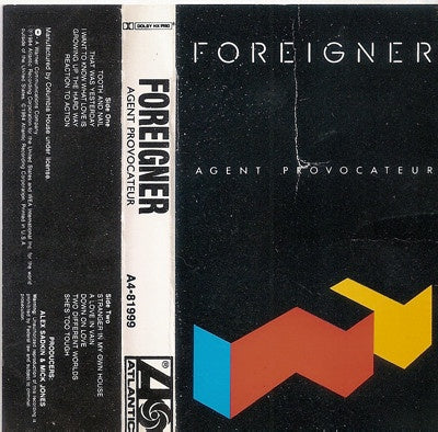 Foreigner – Agent Provocateur-Used Cassette 1984 Atlantic Tape- Rock