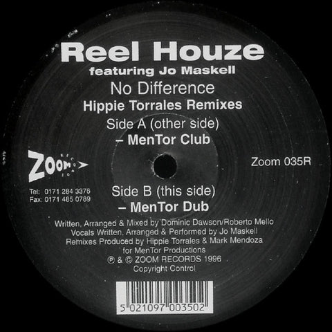 Reel Houze Featuring Jo Maskell – No Difference (Hippie Torrales Remixes) - New 12" Single 1996 Zoom UK Vinyl - House / Deep House