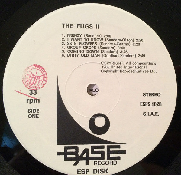 The Fugs ‎– The Fugs II (1966) - VG+ Lp Record 1970's ESP Disk/Base Italy Import Vinyl - Garage Rock / Psychedelic Rock - Shuga Records