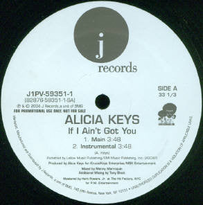 Alicia Keys ‎– If I Ain't Got You - New Vinyl Record 12" Single USA 2004 - Neo Soul/R&B