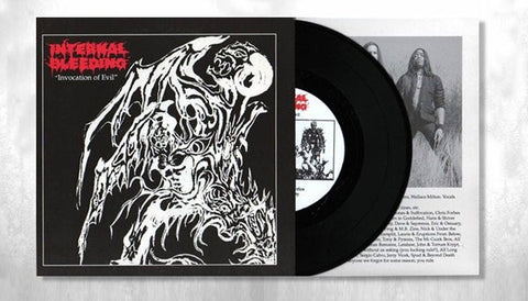 Internal Bleeding – Invocation Of Evil - Mint- 7" EP Record 1993 GWB UK Vinyl, Insert & Signed - Death Metal