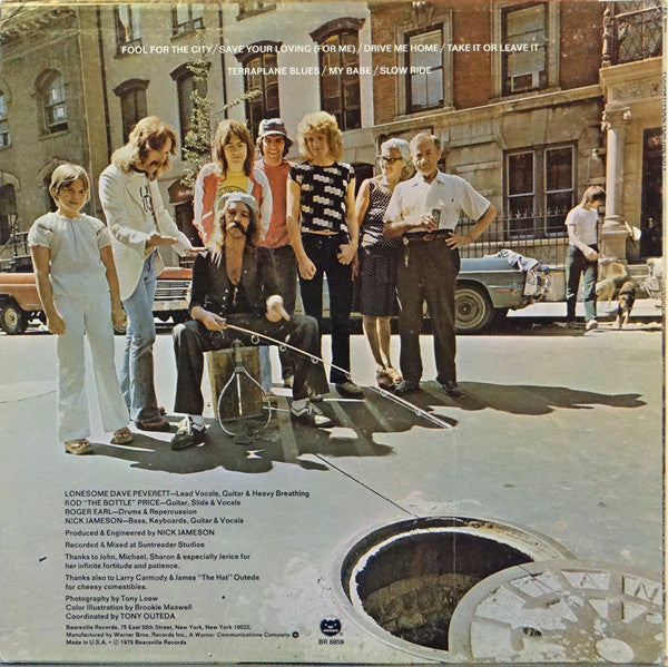 Foghat – Fool For The City- VG+ LP Record 1975 Bearsville USA Vinyl - Classic Rock / Hard Rock / Southern Rock - Shuga Records