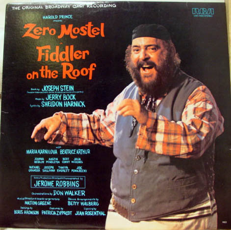 Zero Mostel ‎– Fiddler On The Roof (1964) - Mint- 1970s Press USA Vinyl - Original Broadway Cast