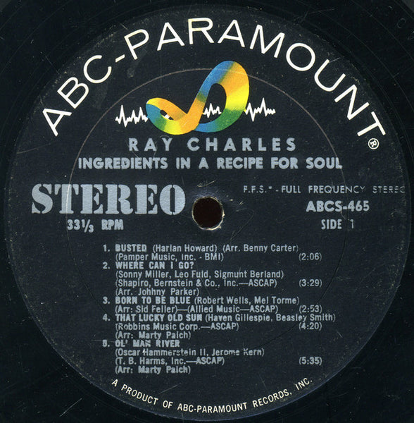 Ray Charles – Ingredients In A Recipe For Soul - VG+ LP Record 1963 ABC-Paramount USA Stereo Vinyl - Soul / Rhythm & Blues - Shuga Records