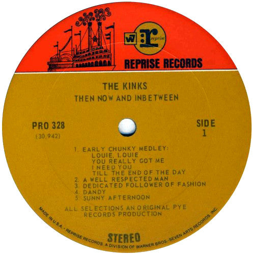 The Kinks ‎– Then Now And Inbetween - VG LP Record 1969 Reprise USA Promo Vinyl - Pop Rock - Shuga Records