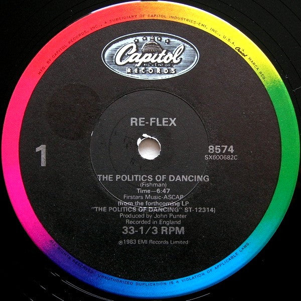 Re-Flex – The Politics Of Dancing - Mint- 12" Single Record 1983 Capitol USA Vinyl - New Wave / Synth-pop