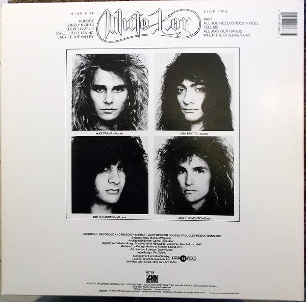 White Lion – Pride - Mint- LP Record 1987 Atlantic Columbia House Club Edition USA Vinyl - Hard Rock