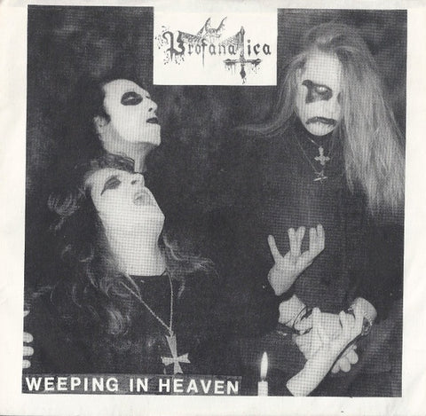 Profanatica – Weeping In Heaven - VG+ 7" EP Record 1992 After World USA Vinyl & Numbered - Black Metal