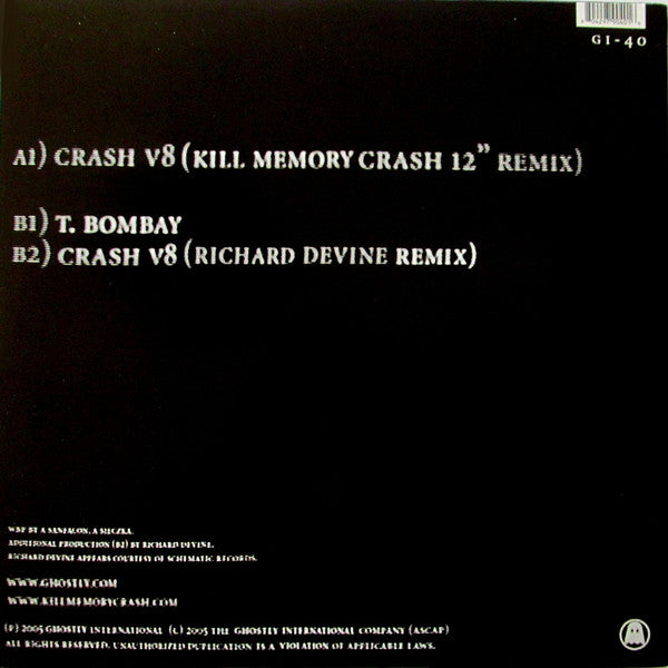 Kill Memory Crash ‎– Crash V8 - New EP Record 2005 Ghostly International USA Vinyl - Electronic / Techno / Electro - Shuga Records