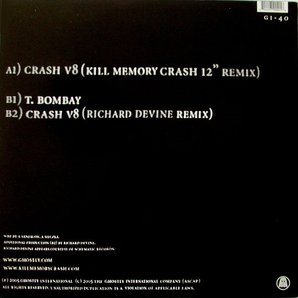 Kill Memory Crash ‎– Crash V8 - New EP Record 2005 Ghostly International USA Vinyl - Electronic / Techno / Electro