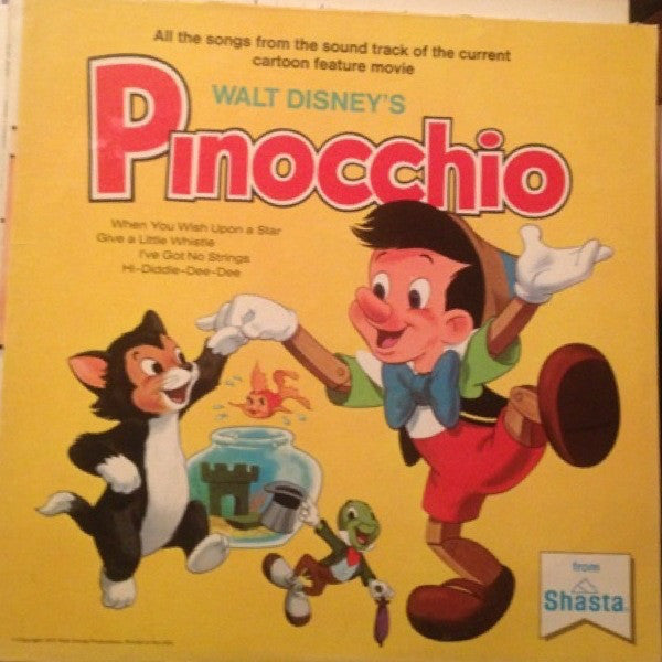 Jiminy Cricket ‎– Walt Disney's Story And Songs From Pinocchio - VG Lp Record 1969 Stereo USA Vinyl & Book - Children's / Disneyland