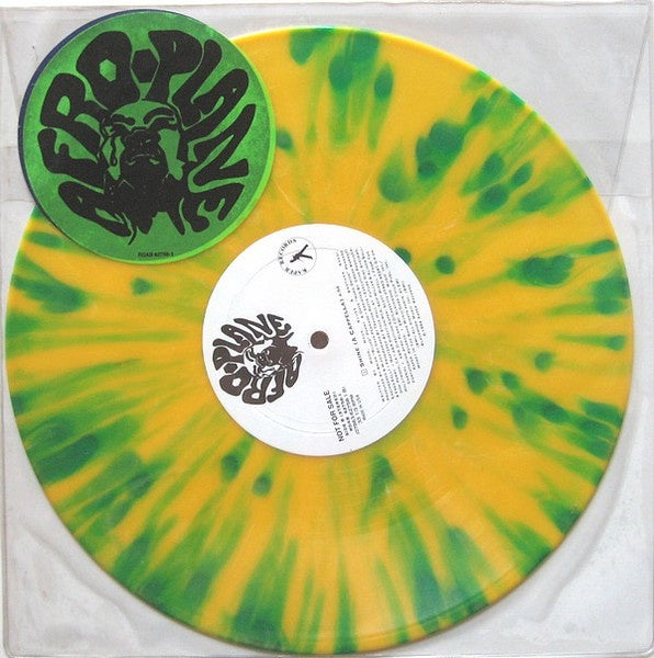 Afro-Plane – Shine - VG+ 10" EP Record 1994 Kaper USA Promo Green & Yellow Splatter Vinyl - Hip Hop