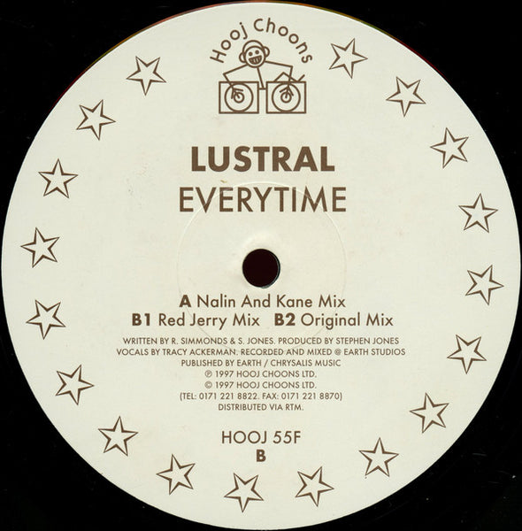 Lustral ‎– Everytime - VG+ 12" Single 1997 Hooj Choons UK Import Vinyl - Trance / Breaks