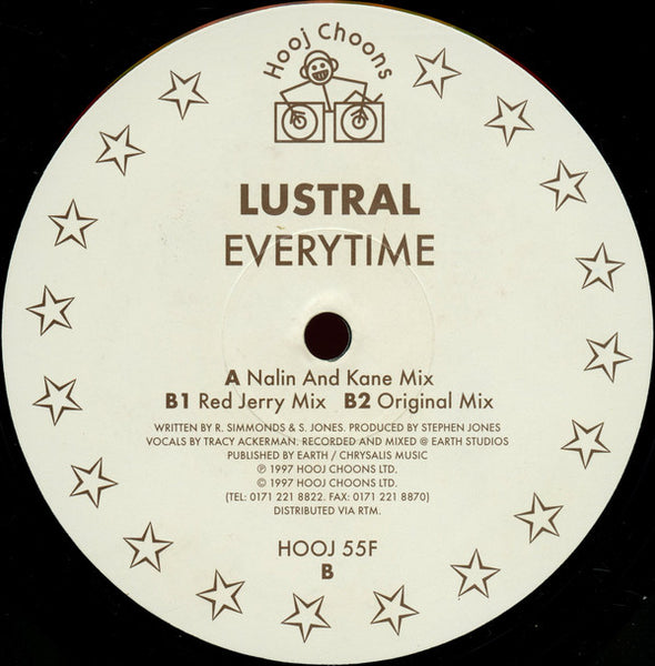 Lustral ‎– Everytime - VG+ 12" Single 1997 Hooj Choons UK Import Vinyl - Trance / Breaks - Shuga Records