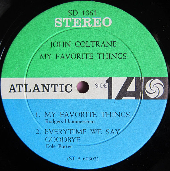 John Coltrane ‎– My Favorite Things - VG+ Lp Record 1961 Atlantic USA Stereo Original Vinyl - Jazz / Hard Bop / Modal