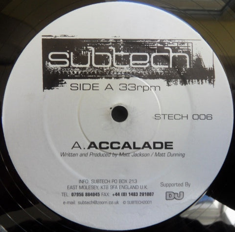 Subtech – Accalade / Funky Summer - New 12" Single Record 2001 Subtech UK Vinyl - Deep House / Tech House