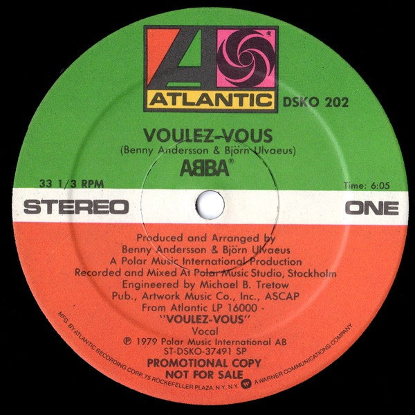 ABBA – Voulez-Vous - Mint- 12" Single Record 1979 Atlantic USA Promo Vinyl - Pop / Disco