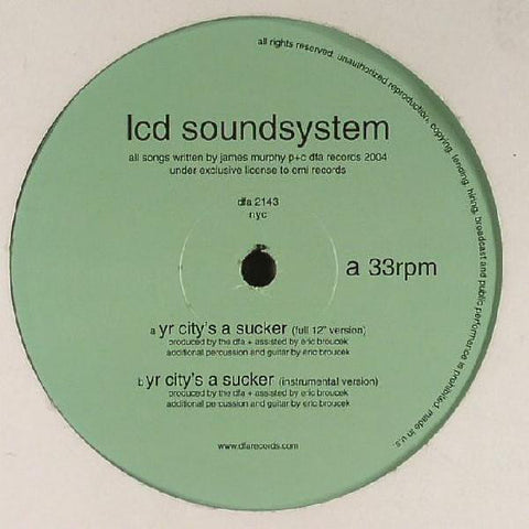 LCD Soundsystem - Yr City's A Sucker - New 12" Single Record 2015 DFA USA Vinyl - Electronica / Dance / Disco