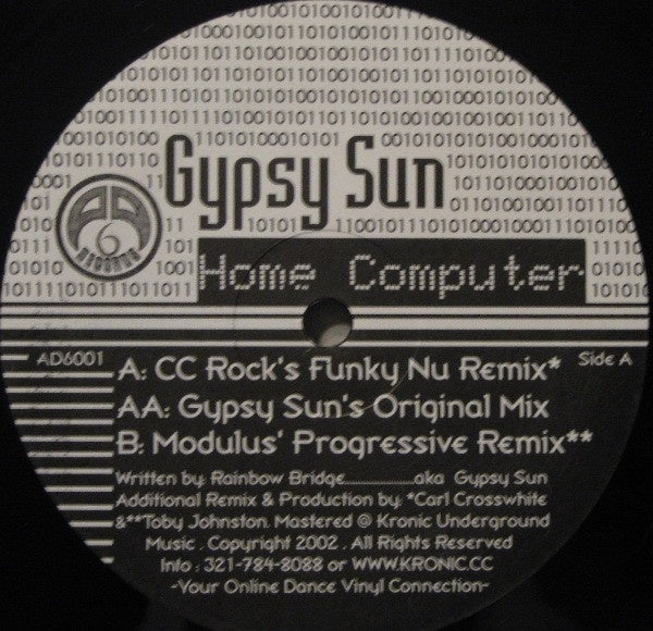 Gypsy Sun – Home Computer - New 12" Single Record 2002 AD6 Vinyl - Breakbeat / Progressive House