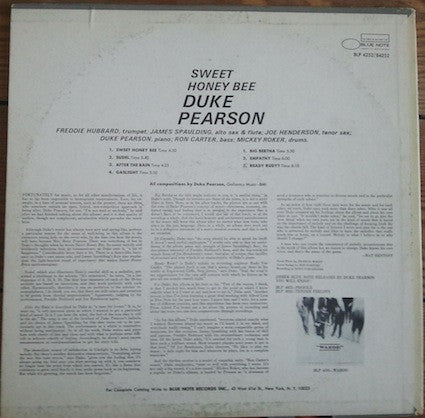 Duke Pearson – Sweet Honey Bee - VG+ LP Record 1967 Blue Note USA Stereo Original Vinyl - Jazz / Bop / Soul-Jazz - Shuga Records