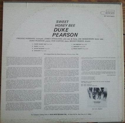 Duke Pearson – Sweet Honey Bee - VG+ LP Record 1967 Blue Note USA Stereo Original Vinyl - Jazz / Bop / Soul-Jazz