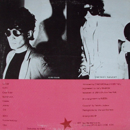 Suicide – Suicide - VG+ LP Record 1977 Red Star USA Original Vinyl