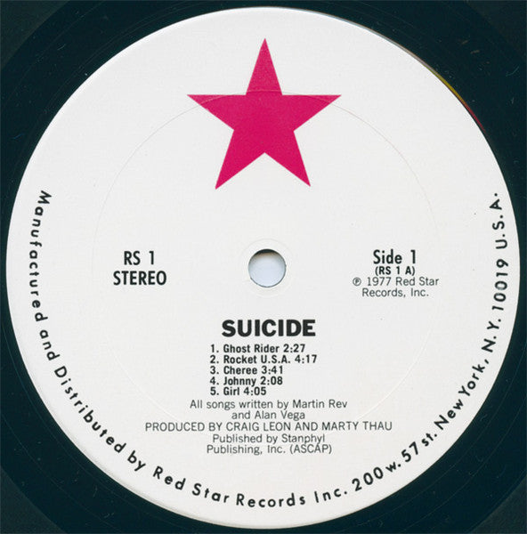 Suicide – Suicide - VG+ LP Record 1977 Red Star USA Original Vinyl - New Wave / No Wave / Experimental - Shuga Records