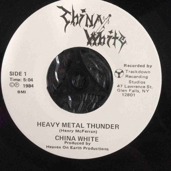 China White – Heavy Metal Thunder - Mint- 7" Single Record 1986 Self-released USA Vinyl - Heavy Metal