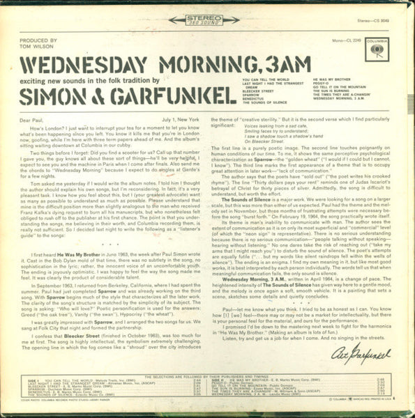 Simon & Garfunkel ‎– Wednesday Morning, 3 A.M. (1964) - Mint- Stereo USA (1970's Press) - Rock - Shuga Records