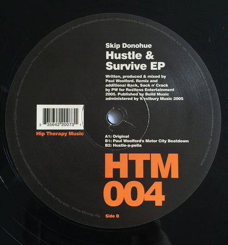 Skip Donohue – Hustle & Survive EP - New 12" Single 2005 Hip Therapy Music USA Vinyl - Chicago House / Garage House