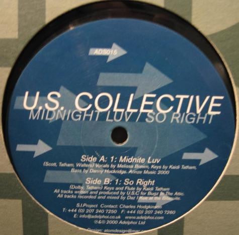 U.S. Collective – Midnight Luv / So Right - New 12" Single Record 2000 SI Project UK Vinyl - Broken Beat / Future Jazz / Deep House