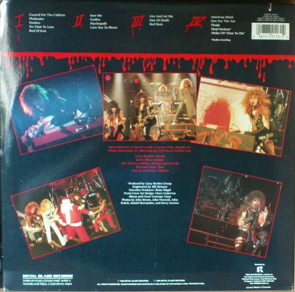 Lizzy Borden – The Murderess Metal Road Show - VG+ 2 LP Record 1986 Metal Blade USA Vinyl - Heavy Metal