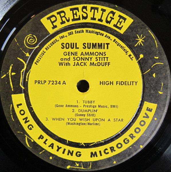 Gene Ammons & Sonny Stitt With Jack McDuff – Soul Summit - VG+ LP Record 1962 Prestige USA Mono Original Vinyl - Jazz / Soul-Jazz - Shuga Records