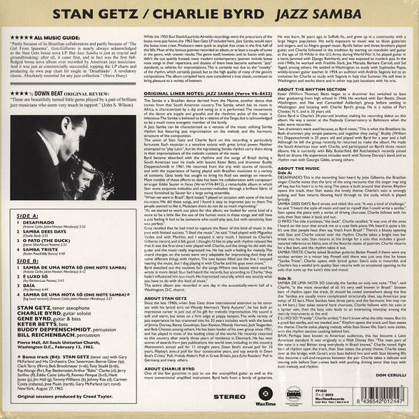 Stan Getz / Charlie Byrd – Jazz Samba (1962) - New LP Record 2013 WaxTime Europe Import 180 gram Vinyl - Jazz / Bossa Nova