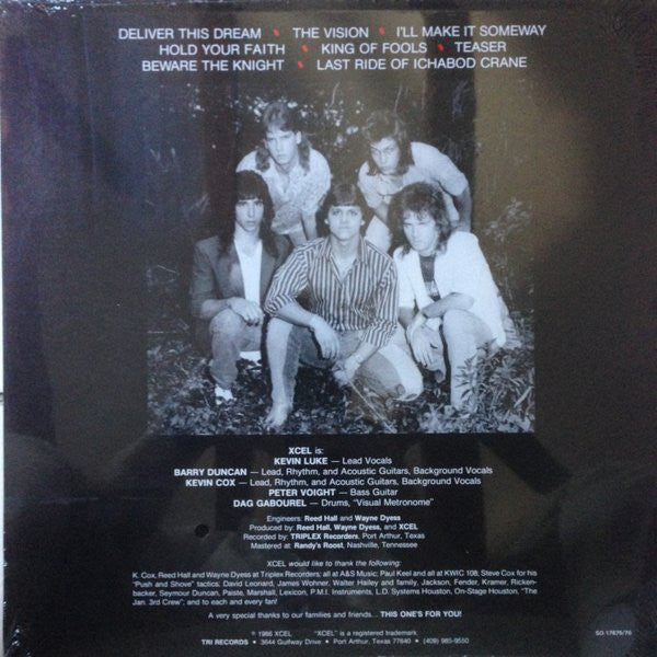 Xcel – Deliver This Dream - Mint- LP Record 1987 Tri Records USA Vinyl - Heavy Metal / Progressive Metal - Shuga Records