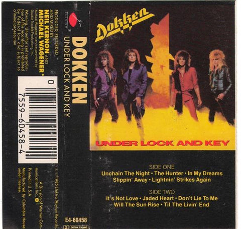 Dokken – Under Lock And Key - Used Cassette 1985 Elektra Tape - Rock