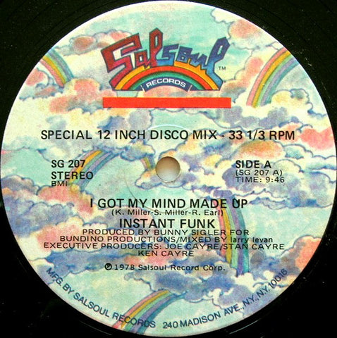 Instant Funk ‎– I Got My Mind Made Up - VG+ 12" Single Record 1978 USA Vinyl - Funk