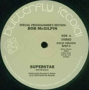 Bob McGilpin ‎– Superstar / Go For The Money - VG+ 12" Single Record 1978 USA - Disco