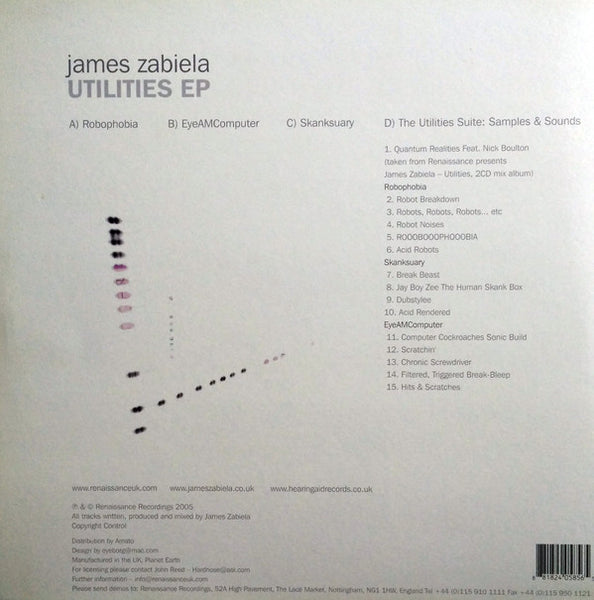 James Zabiela – Utilities EP - VG+ 2 LP Record 2005 Renaissance UK Import Vinyl - Electronic / Progressive House / Acid House / Tech House - Shuga Records
