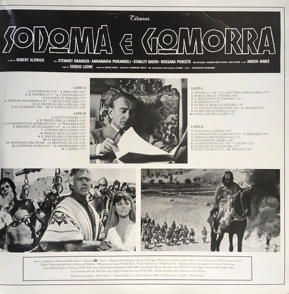 Miklós Rózsa – Sodoma E Gomorra = Sodom And Gomorrah (Colonna Sonora Originale Del Film = Original Motion Picture 1962) - Mint- 2 LP Record 1987 Legend Italy Import Vinyl & Insert - Soundtrack